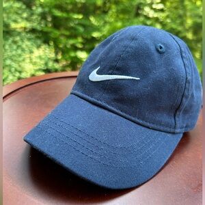 Nike Baseball Hat | Navy Blue w/ White Swoosh | Toddler OS (Fits Most 2T-4T)